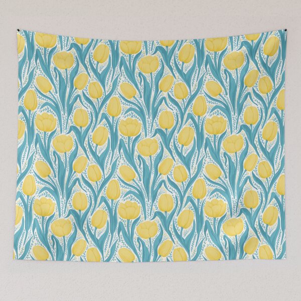 Item preview, Tulips in blue and yellow designed and sold by Katerina Mitkova Kirilova.
