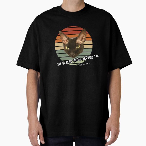 Item preview, better than chatbot AI - devon rex black cat designed and sold by PositiveIdeas.