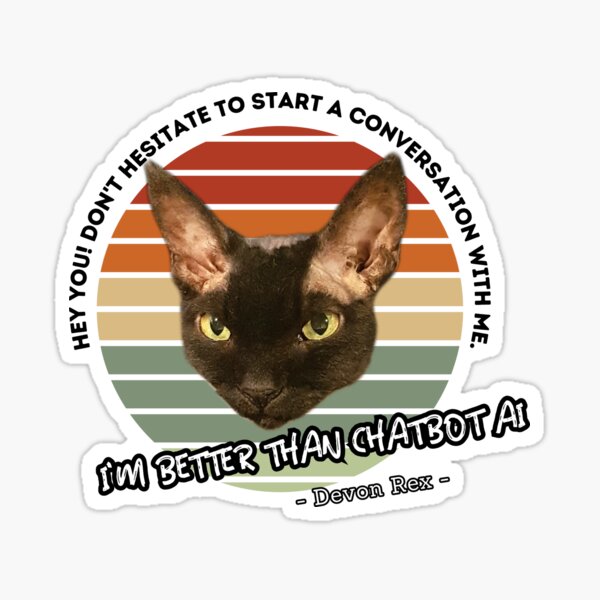 Item preview, better than chatbot AI - devon rex black cat designed and sold by PositiveIdeas.