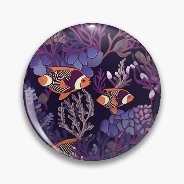 Item preview, Fish In Purple Coral Forest Pattern designed and sold by RooArtistry.