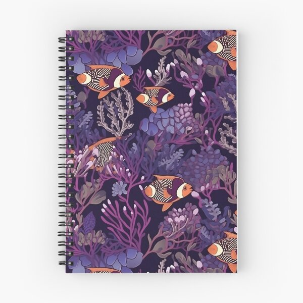 Item preview, Fish In Purple Coral Forest Pattern designed and sold by RooArtistry.