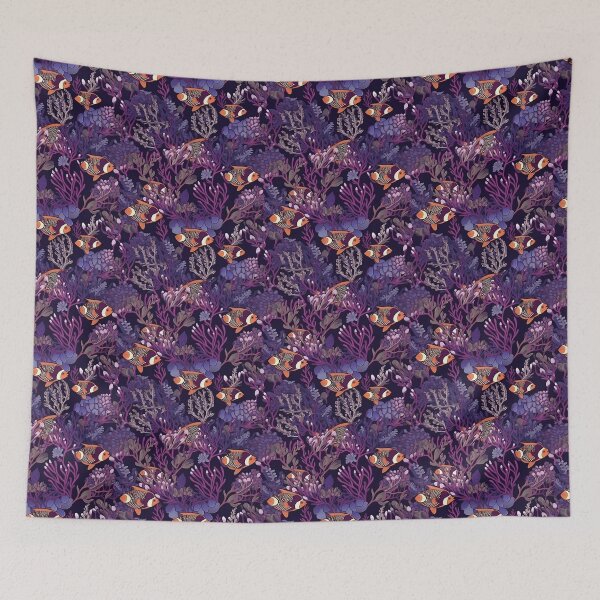 Item preview, Fish In Purple Coral Forest Pattern designed and sold by RooArtistry.