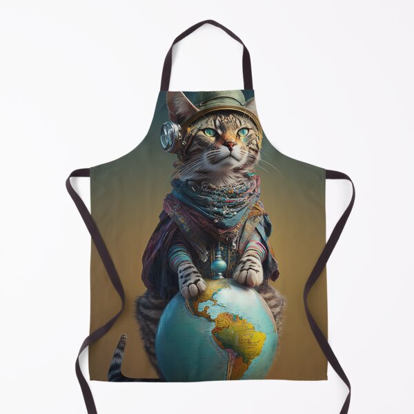 Item preview, Environmentalist Cyberpunk Cat celebrating Earth Day - surrealist AI Generated Art designed and sold by Flowsaiartshop.