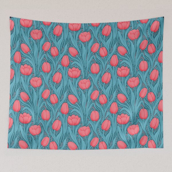 Item preview, Tulips in blue and red designed and sold by Katerina Mitkova Kirilova.