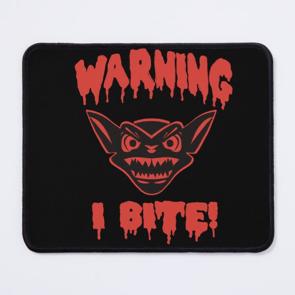 Item preview, Warning I Bite! Scary Gremlin Vector Vampire Bat Horror designed and sold by SubtleSplit.