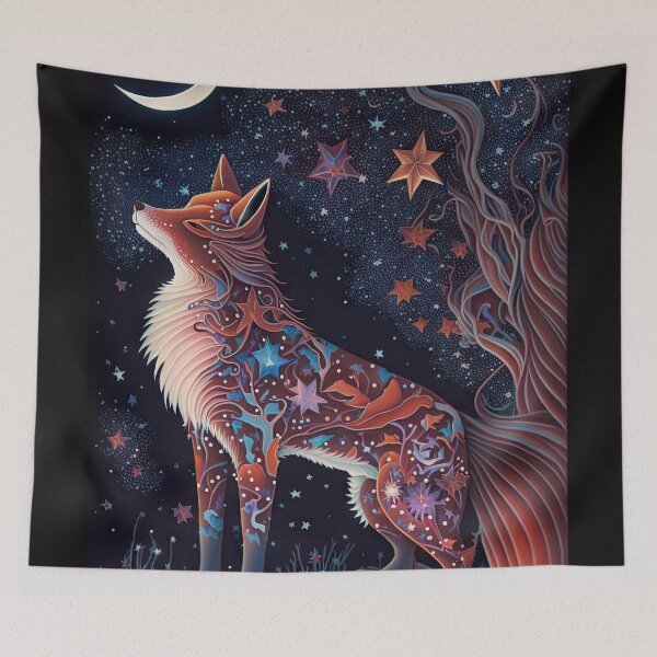 Item preview, Starry Night Fox designed and sold by OccultDreams.