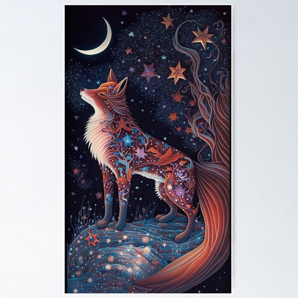 Item preview, Starry Night Fox designed and sold by OccultDreams.