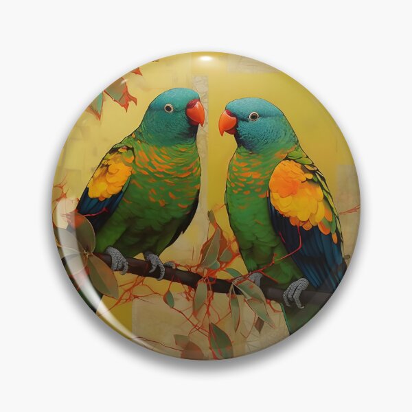 Item preview, Australian Parrots on Golden Wattle designed and sold by StickeryPickery.
