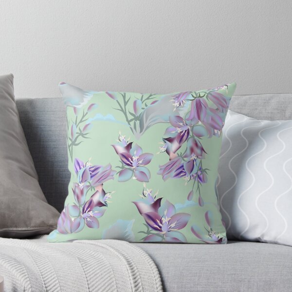 Item preview, Purple Orchids Yellow Green Background Floral Pattern designed and sold by Jaydee001.