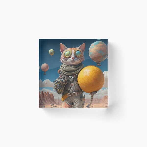 Item preview, Environmentalist Cyberpunk Cat celebrating Earth Day - surrealist AI Generated Art designed and sold by Flowsaiartshop.