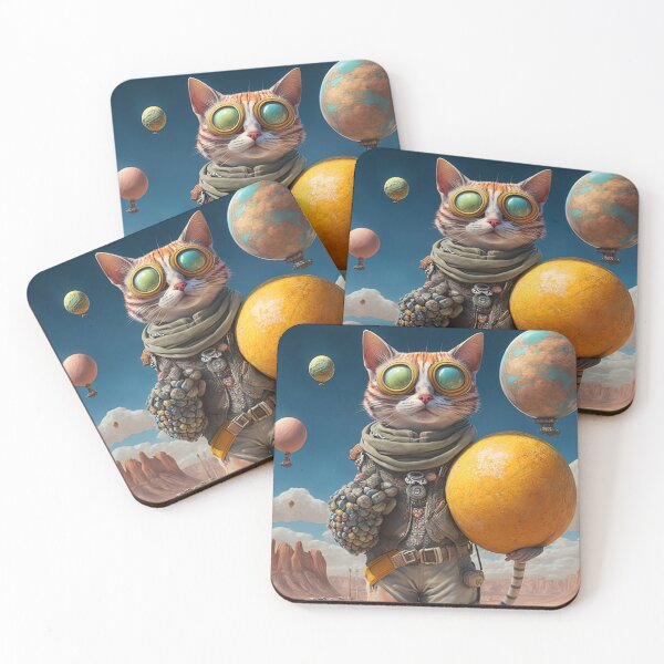 Item preview, Environmentalist Cyberpunk Cat celebrating Earth Day - surrealist AI Generated Art designed and sold by Flowsaiartshop.
