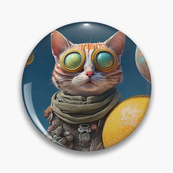Item preview, Environmentalist Cyberpunk Cat celebrating Earth Day - surrealist AI Generated Art designed and sold by Flowsaiartshop.