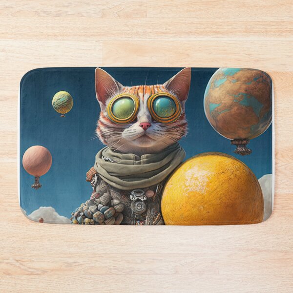 Item preview, Environmentalist Cyberpunk Cat celebrating Earth Day - surrealist AI Generated Art designed and sold by Flowsaiartshop.