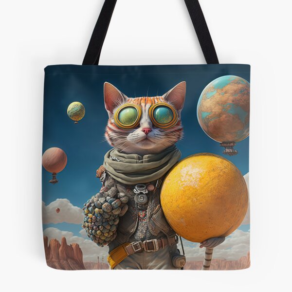 Item preview, Environmentalist Cyberpunk Cat celebrating Earth Day - surrealist AI Generated Art designed and sold by Flowsaiartshop.