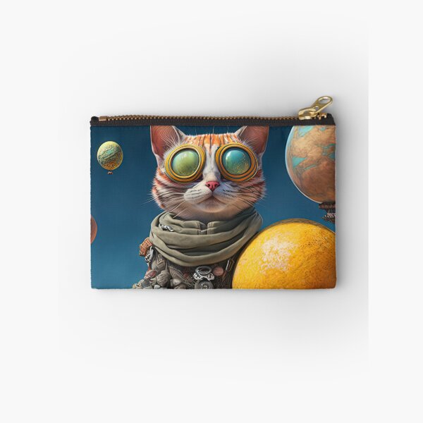 Item preview, Environmentalist Cyberpunk Cat celebrating Earth Day - surrealist AI Generated Art designed and sold by Flowsaiartshop.