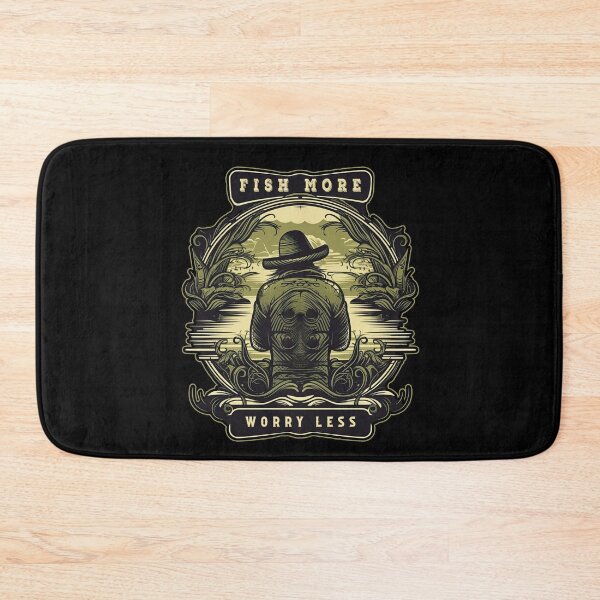 Item preview, Fish More - Worry Less - A Bass Fishing Design designed and sold by Mindful-Designs.