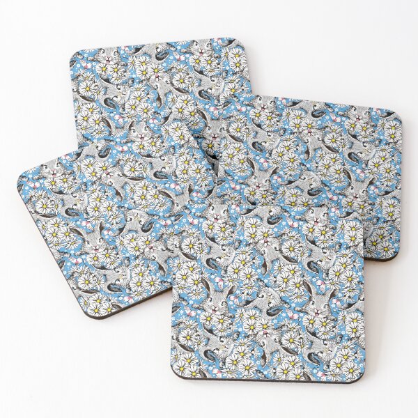 Item preview, Cute bunnys with Chamomile and butterflyes. Seamless pattern.  designed and sold by Marina Smorodinskaya.