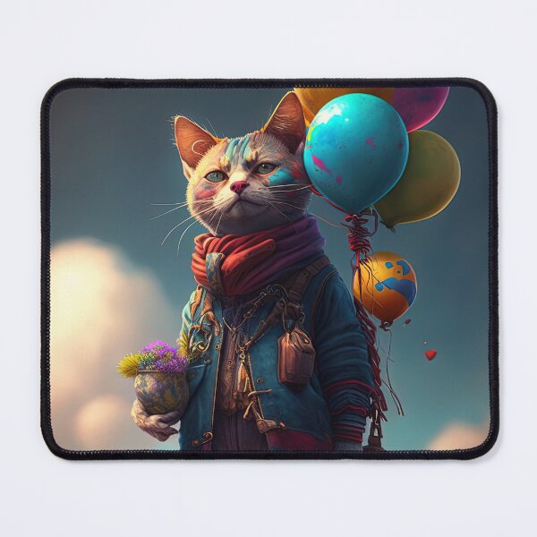 Item preview,  Environmentalist Cyberpunk Cat celebrating Earth Day - surrealist AI Generated Art Environmentalist Cyberpunk Cat celebrating Earth Day - surrealist AI Generated Art designed and sold by Flowsaiartshop.