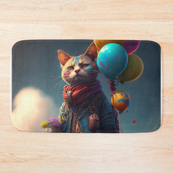 Item preview,  Environmentalist Cyberpunk Cat celebrating Earth Day - surrealist AI Generated Art Environmentalist Cyberpunk Cat celebrating Earth Day - surrealist AI Generated Art designed and sold by Flowsaiartshop.