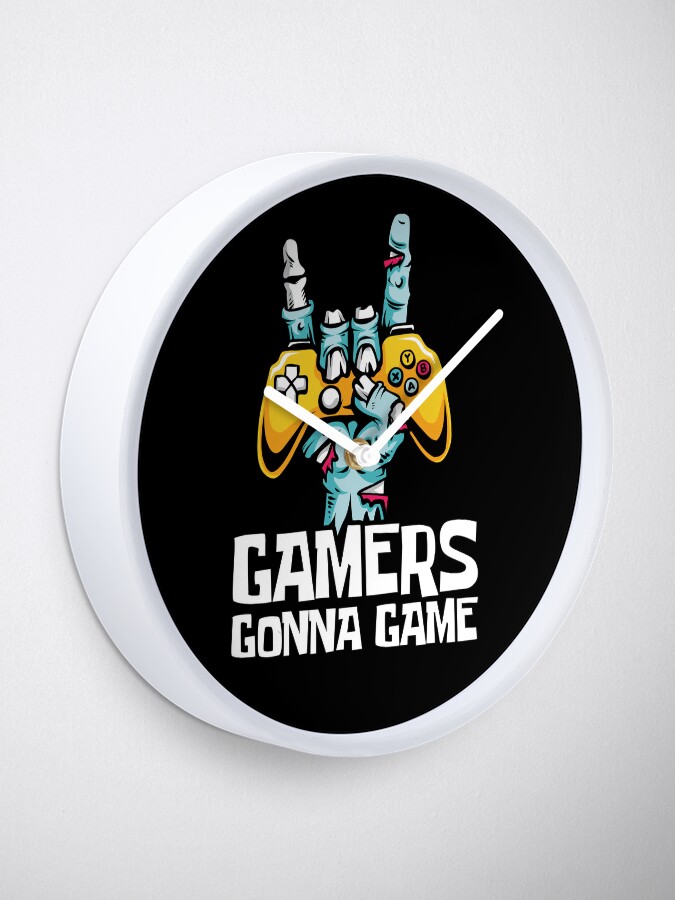 ""Gamers Gonna Game"" Clock for Sale by ShirtCreekTees Redbubble