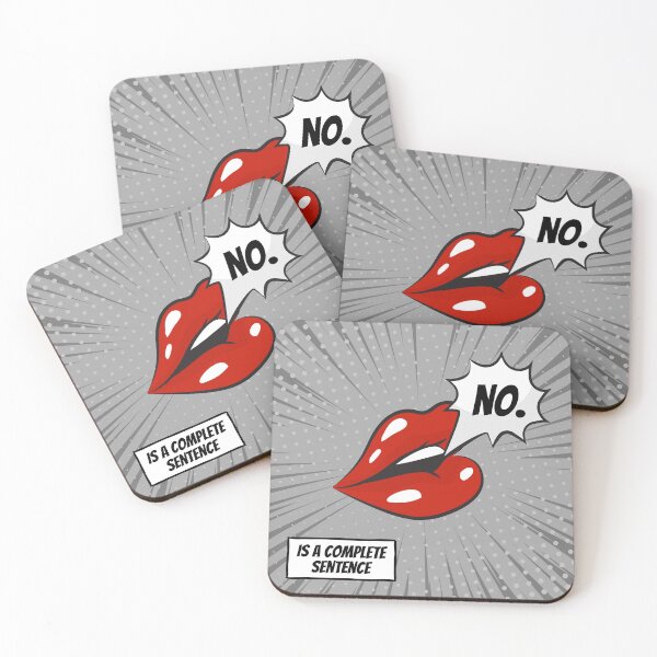 Item preview, NO is a Complete Sentence | Red Lips Popart Design designed and sold by SolPotts.