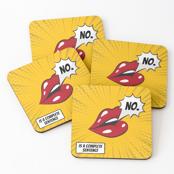 Item preview, NO is a Complete Sentence | Yellow & Red Lips Popart Design designed and sold by SolPotts.