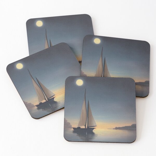 Item preview, sailboat under the moonlight designed and sold by Mrcjs.