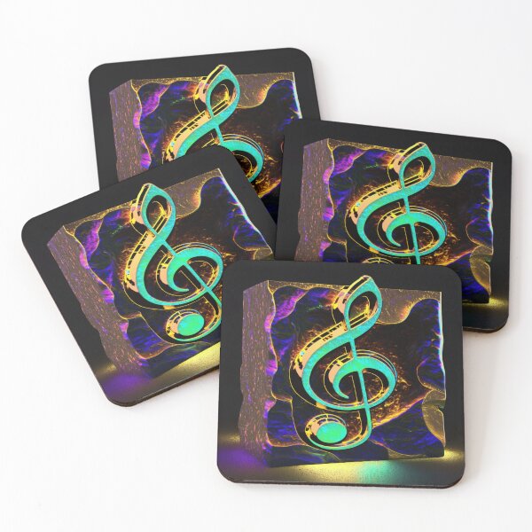 Item preview, Synthwave Golden Musical Note designed and sold by VhsNeon.