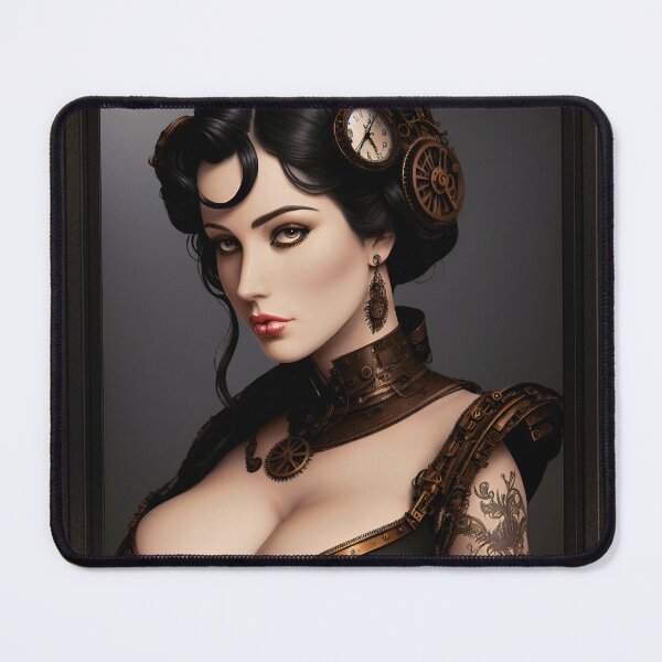 Item preview, Retro Grand Mistress Of Steampunk Fashion Alluring AI Concept Art by Xzendor7 designed and sold by Xzendor7 Digital Art Creations.