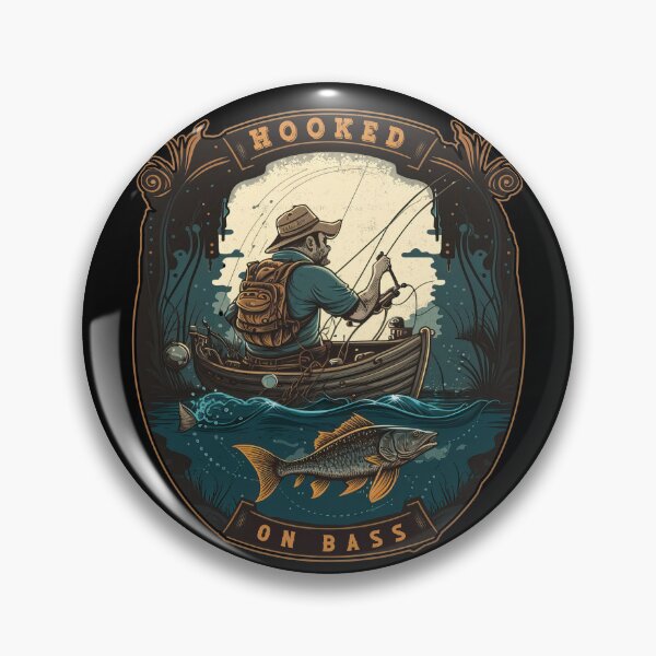 Item preview, Hooked On Bass - A Bass Fishing Design designed and sold by Mindful-Designs.