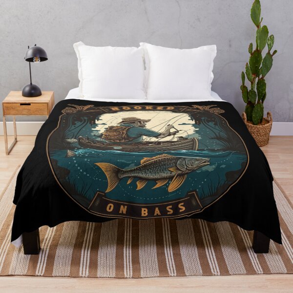 Item preview, Hooked On Bass - A Bass Fishing Design designed and sold by Mindful-Designs.