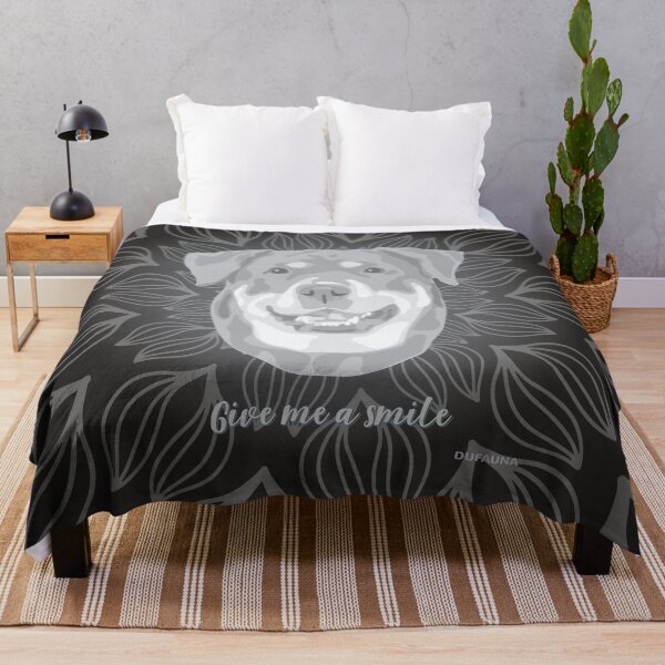 Item preview, DuFauna Rottweiler Black and White Face "Give me a smile" designed and sold by DuFauna.