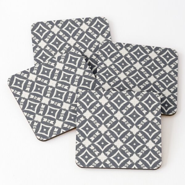 Artikelvorschau, Retro Tile Pattern Dark Silver and Milky White entworfen und verkauft von RetroTile.