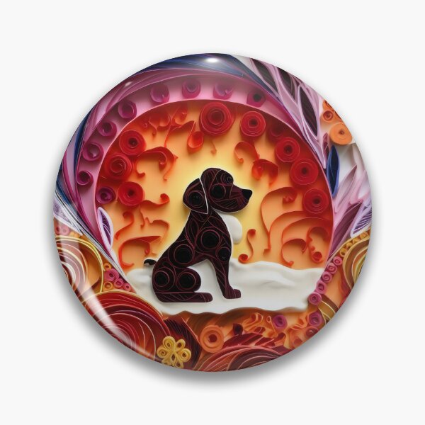 Item preview, Fire Dog - Quilled Paper Artwork - AI Generated designed and sold by Quilluminations.