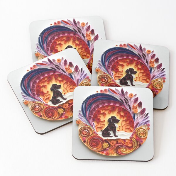Item preview, Fire Dog - Quilled Paper Artwork - AI Generated designed and sold by Quilluminations.