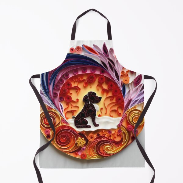 Item preview, Fire Dog - Quilled Paper Artwork - AI Generated designed and sold by Quilluminations.
