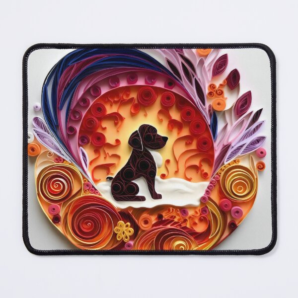 Item preview, Fire Dog - Quilled Paper Artwork - AI Generated designed and sold by Quilluminations.