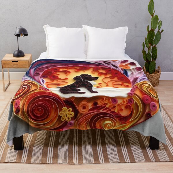 Item preview, Fire Dog - Quilled Paper Artwork - AI Generated designed and sold by Quilluminations.