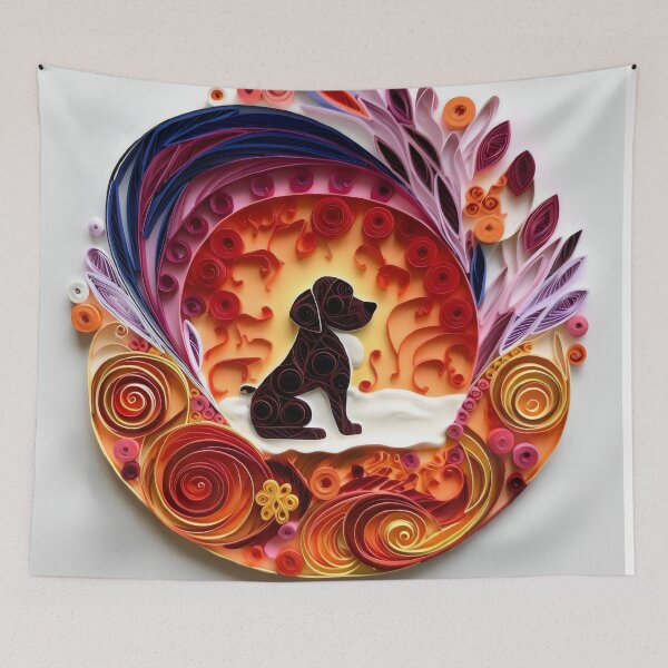 Item preview, Fire Dog - Quilled Paper Artwork - AI Generated designed and sold by Quilluminations.
