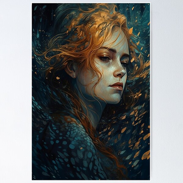 Item preview, The Enchanting Chaos Within: A Surreal Abstract Moody Art Design of a Woman designed and sold by Dream-Palette.