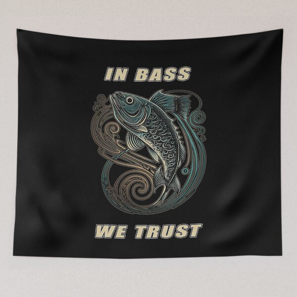 Item preview, In Bass We Trust - A Bass Fishing Design designed and sold by Mindful-Designs.