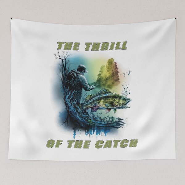 Item preview, The Thrill Of The Catch - A Bass Fishing Design designed and sold by Mindful-Designs.