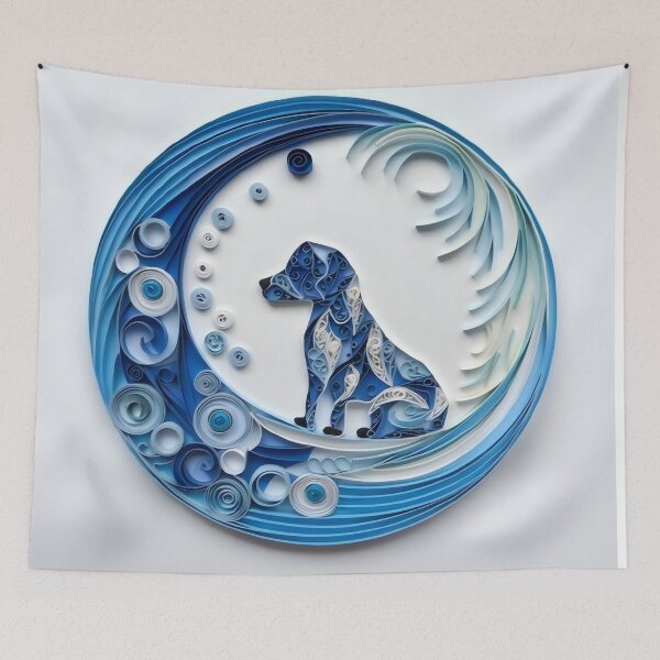 Item preview, Water Dog - Quilled Paper Artwork - AI Generated designed and sold by Quilluminations.