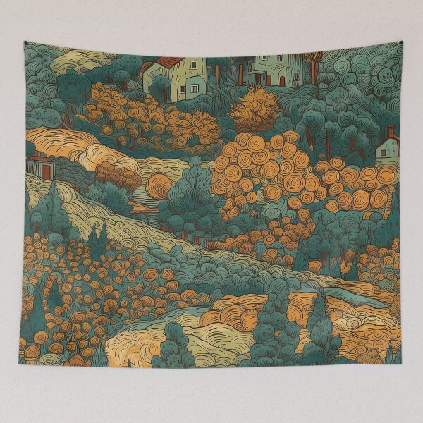 Artikelvorschau, van gogh style artwork in pattern entworfen und verkauft von Pixel Playground.