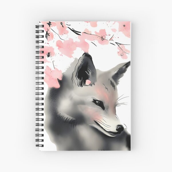 Aperçu de l'œuvre Renard en fleurs de cerisier à l'encre du Japon créée et vendue par goodday Japan.