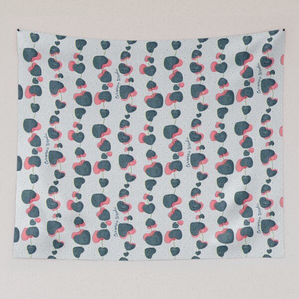 Item preview, Ceropegia Woodii - String of Hearts Pink Blue Risograph designed and sold by BuBuchi.