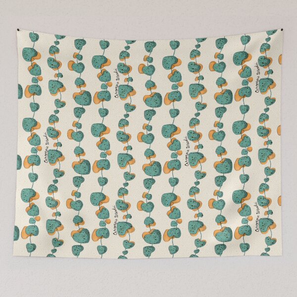 Item preview, Ceropegia Woodii - String of Hearts Green Orange Risograph designed and sold by BuBuchi.