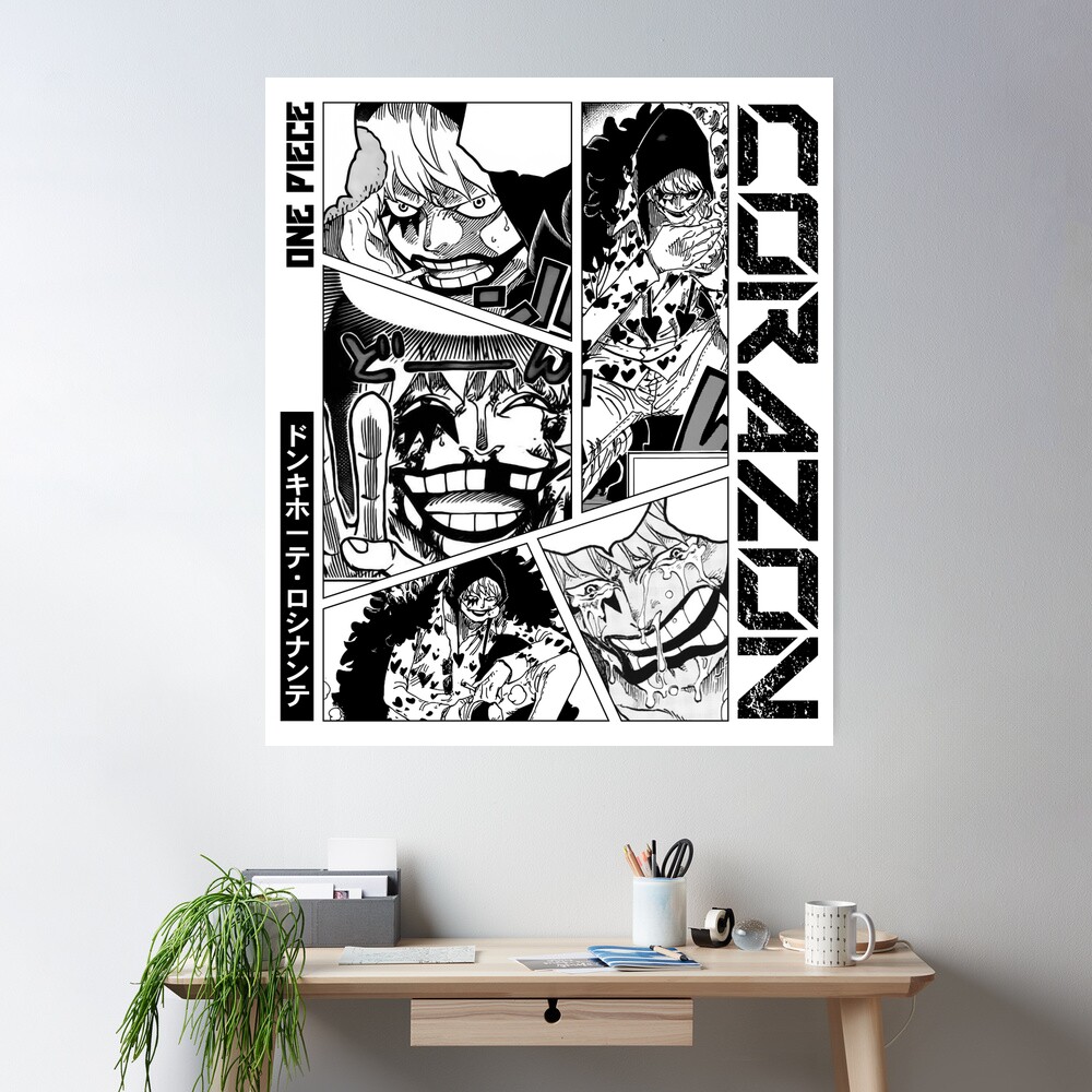 One Piece Manga Anime Version 3 Block Giant Wall Art Poster