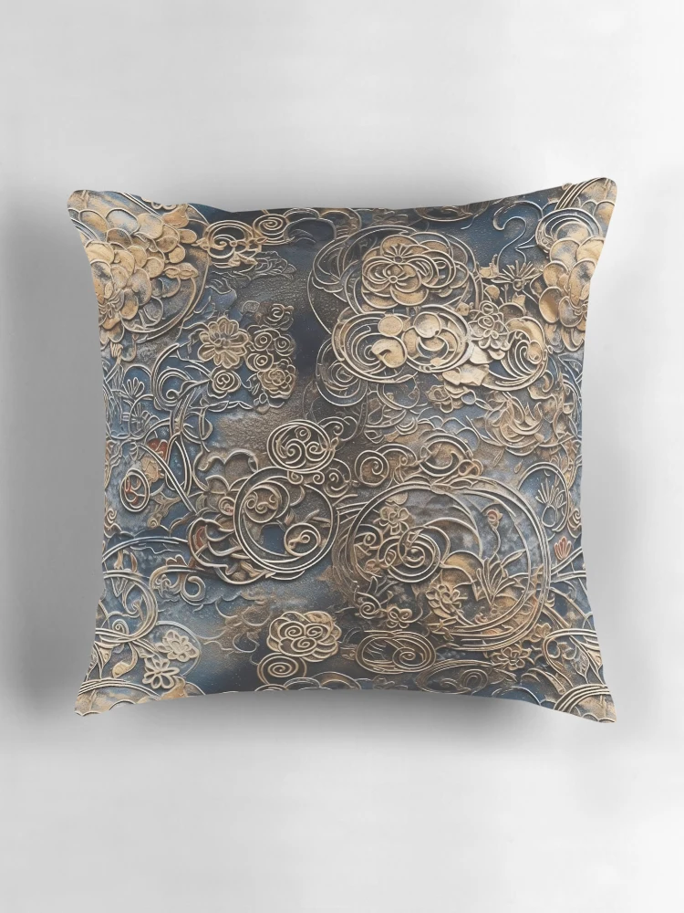 Thumbnail 3 of 4, Pillow, Metalic Pattern designed and sold by RooArtistry.
