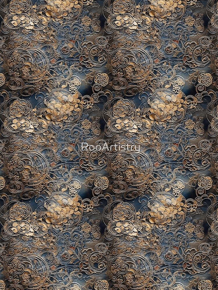 Thumbnail 3 of 3, Scarf, Metalic Pattern designed and sold by RooArtistry.
